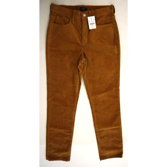 J Crew BT006 Women Sz 25 Brown Corduroy Full-Length Essential Straight Pants - Picture 1 of 10